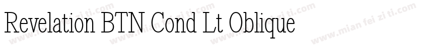 Revelation BTN Cond Lt Oblique字体转换